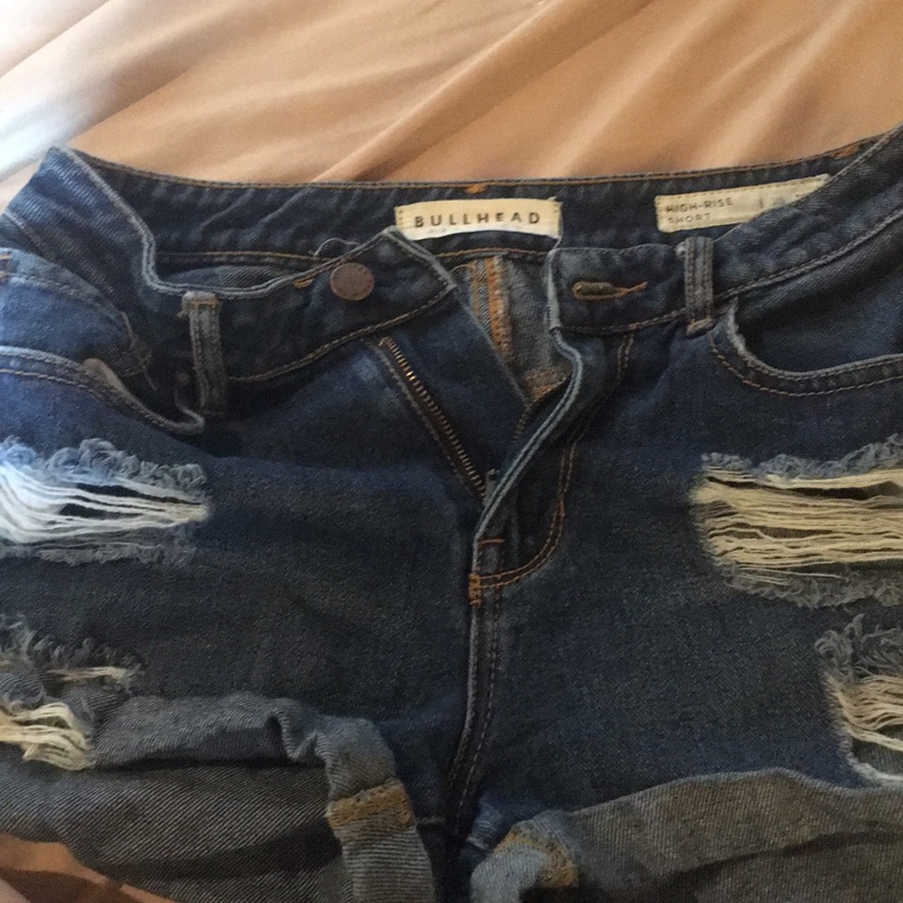 Bullhead PacSun high rise shorts ripped denim
